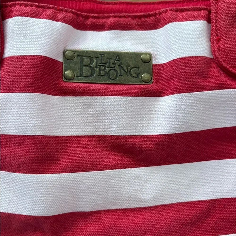 Billabong Red and White Striped Tote Bag - Picture 2 of 6